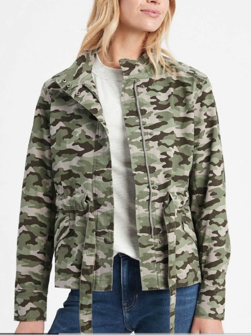 Banana Republic Women's Green Camouflage Utility Jacket